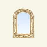 Rattan royal arch mirror
