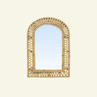 Rattan royal arch mirror
